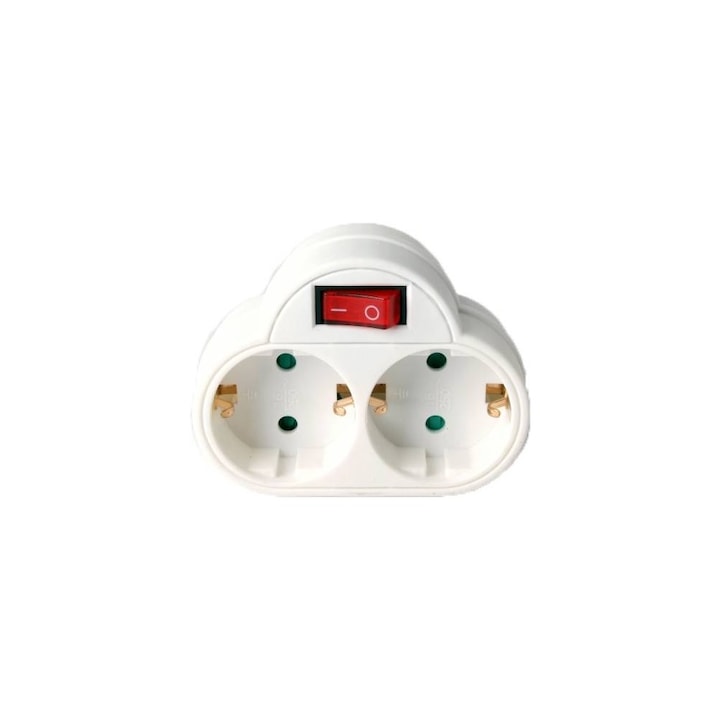 Priza dubla Go Green, cu intrerupator on-off, set