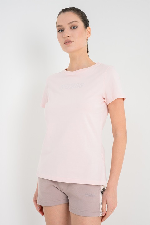 GUESS, Tricou cu logo, pentru fitness, Roz pastel, XS