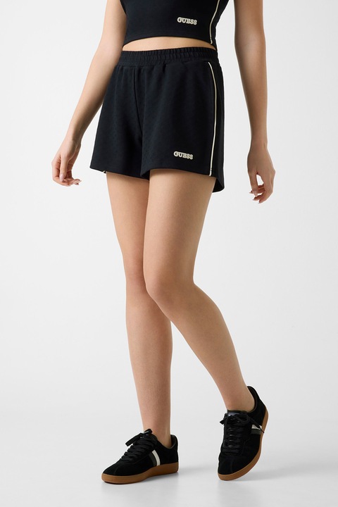 GUESS, Logós rövidnadrág, Fekete