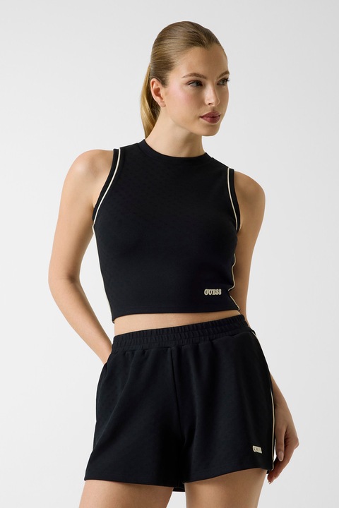GUESS, Top crop pentru fitness, Negru