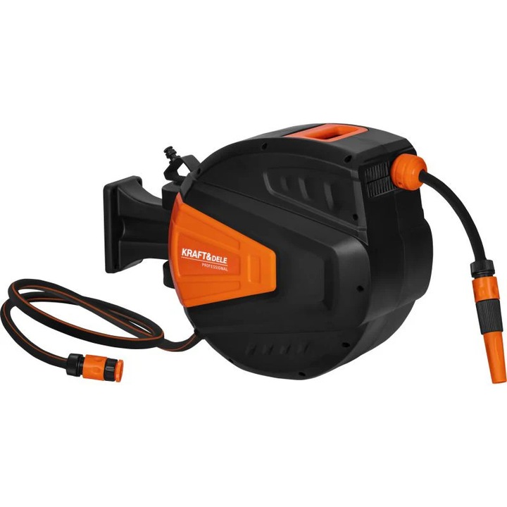 Behúzható kerti tömlő, 15 m + 1.5 m, 1 / 2", Kraft&Dele KD2151