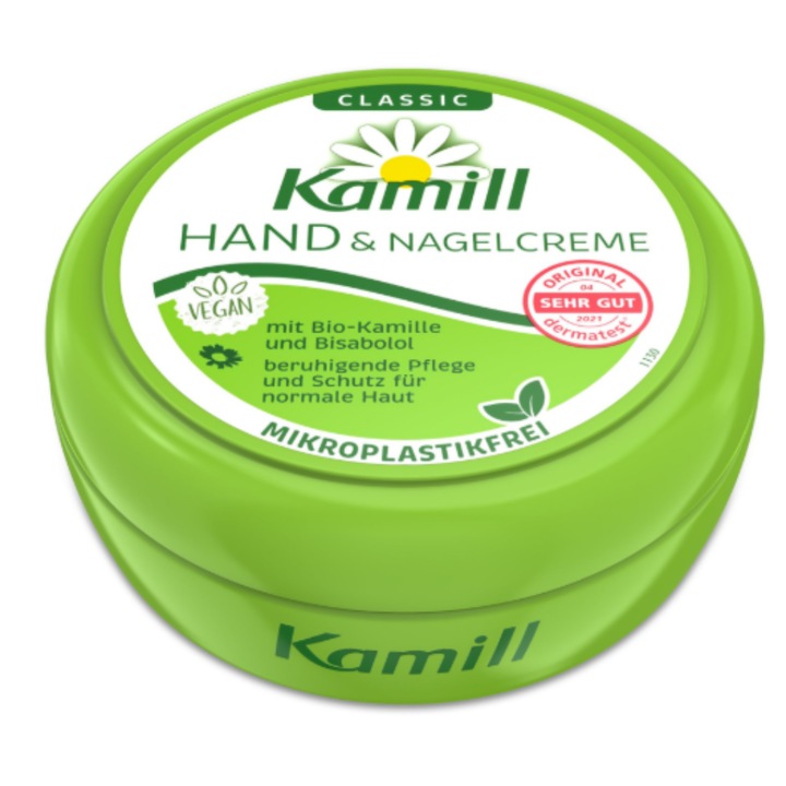 KAMILL® Classic kéz- és körömkrém, bio kamillával és bisabolollal, vegán, 150 ml