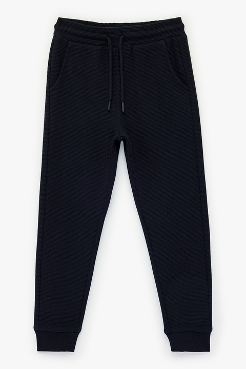 KOTON, Pantaloni de trening cu snur si buzunare, Albastru ultramarin