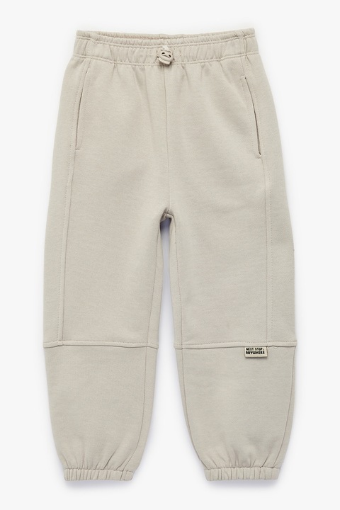 KOTON, Pantaloni relaxed-fit cu snur, Grej