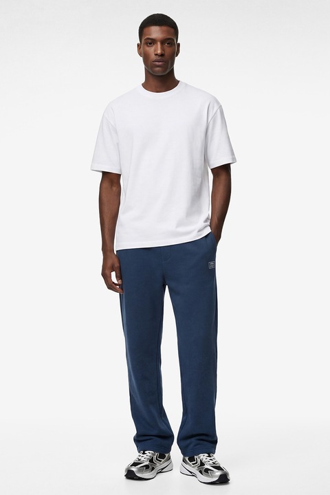 KOTON, Pantaloni de trening pentru fitness cu talie elastica, Albastru inchis