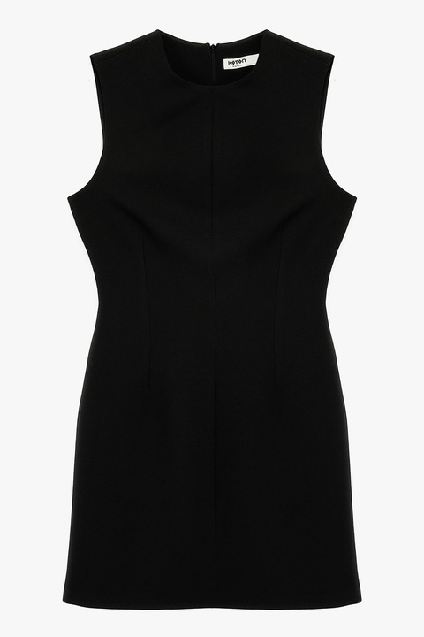 KOTON, Rochie cambrata cu fermoar pe spate, Negru