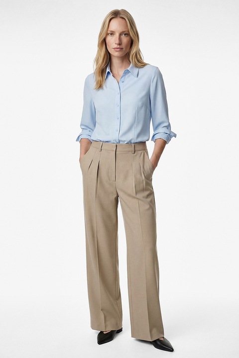 KOTON, Camasa regular-fit cu guler clasic, Albastru deschis