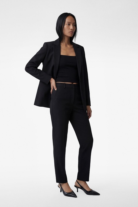 KOTON, Pantaloni crop eleganti cu buzunare, Negru