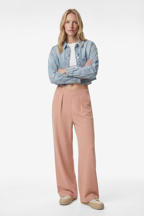 KOTON, Pantaloni ampli cu talie elastica, Piersica