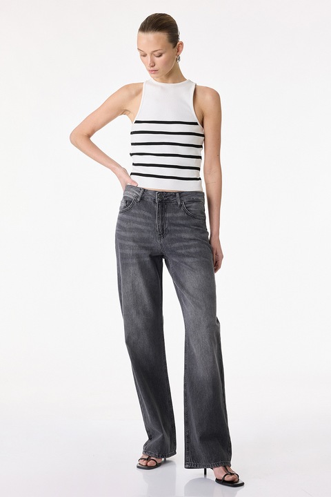 KOTON, Blugi lungi drepti cu buzunare, Gri inchis