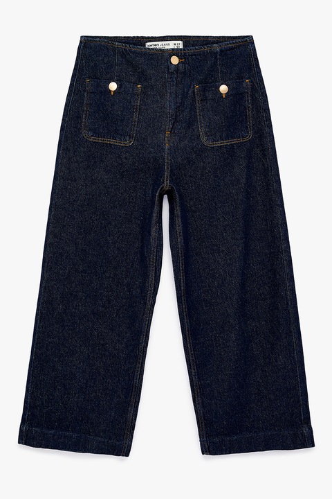 KOTON, Blugi regular fit cu talie medie, Albastru ultramarin