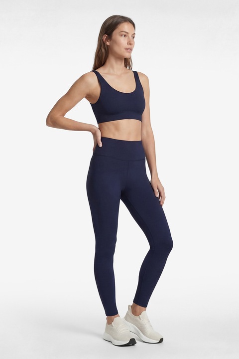 KOTON, Colanti crop cu talie inalta, Bleumarin