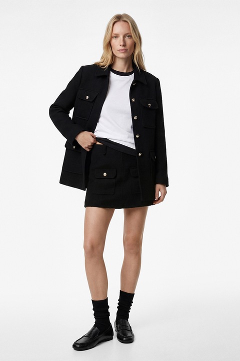 KOTON, Fusta mini din bouclé, Negru