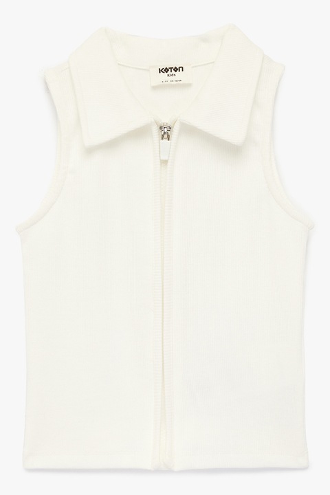 KOTON, Top striat cu fermoar, Alb