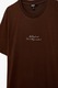 KOTON, Tricou din bumbac cu imprimeu text, Maro inchis