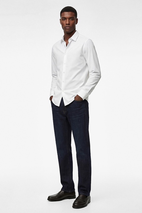 KOTON, Camasa eleganta regular fit, Alb