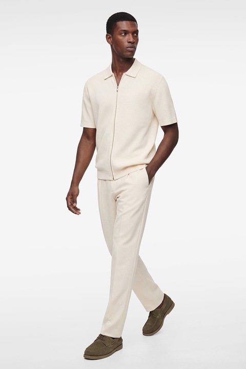 KOTON, Pantaloni Chino cu croiala relaxed-fit, Crem