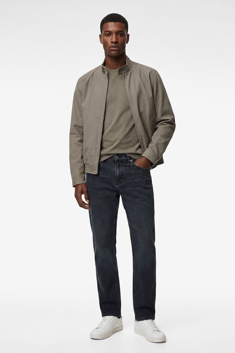 KOTON, Blugi cu croiala dreapta Mark, Albastru inchis