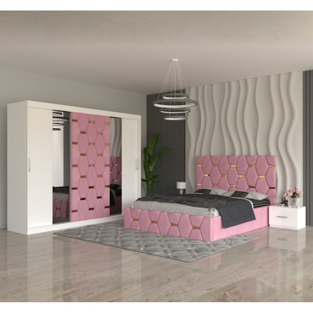 Zimmer Rosa Modular Dormitor AmzMob Sofia Roz 180X200 - eMAG.ro