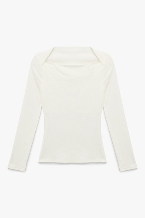 KOTON, Bluza cu decolteu patrat, Alb fildes