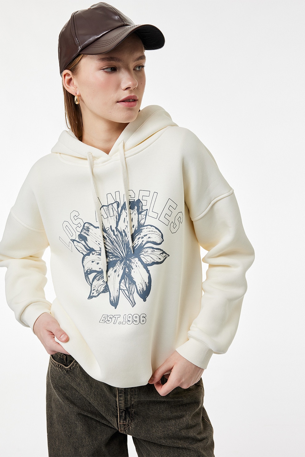 LC WAIKIKI, Hanorac lejer cu imprimeu Winnie the Pooh, Alb fildes