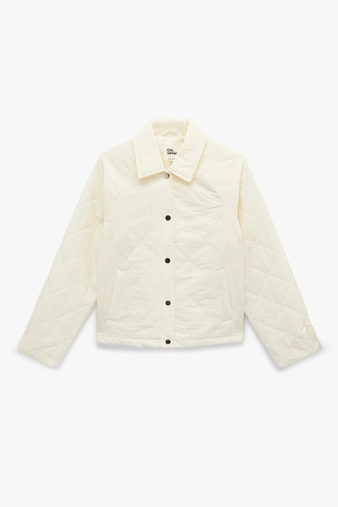 KOTON, Jacheta matlasata cu guler clasic, Bej deschis