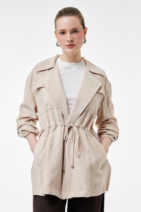 KOTON, Jacheta supradimensionata din amestec de modal, Bej deschis