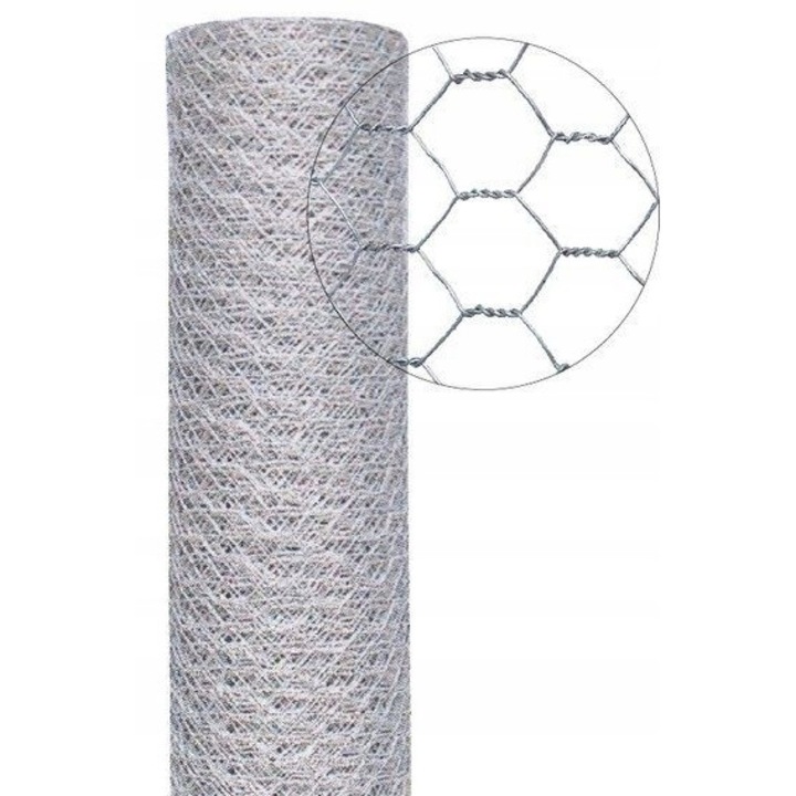 Plasa de protectie pentru animale S-IMPORT, 25m, 1.00m, otel zincat