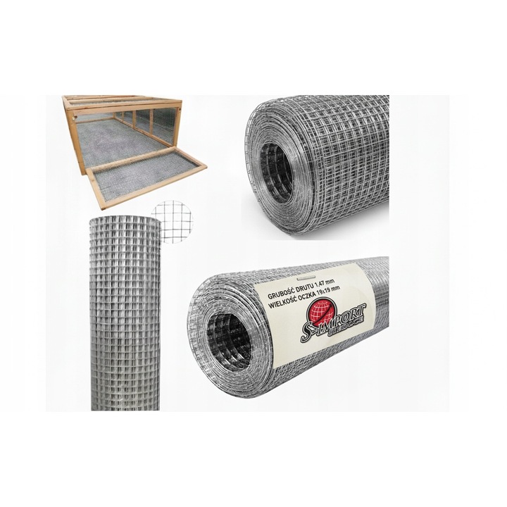 Plasa sudata S-IMPORT, otel zincat, 19x19 mm, 1,47 mm