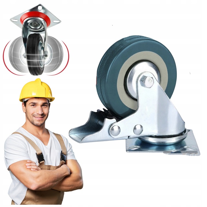 Roata pivotanta S-IMPORT 50mm, capacitate 50kg, cu frana, 1 bucata