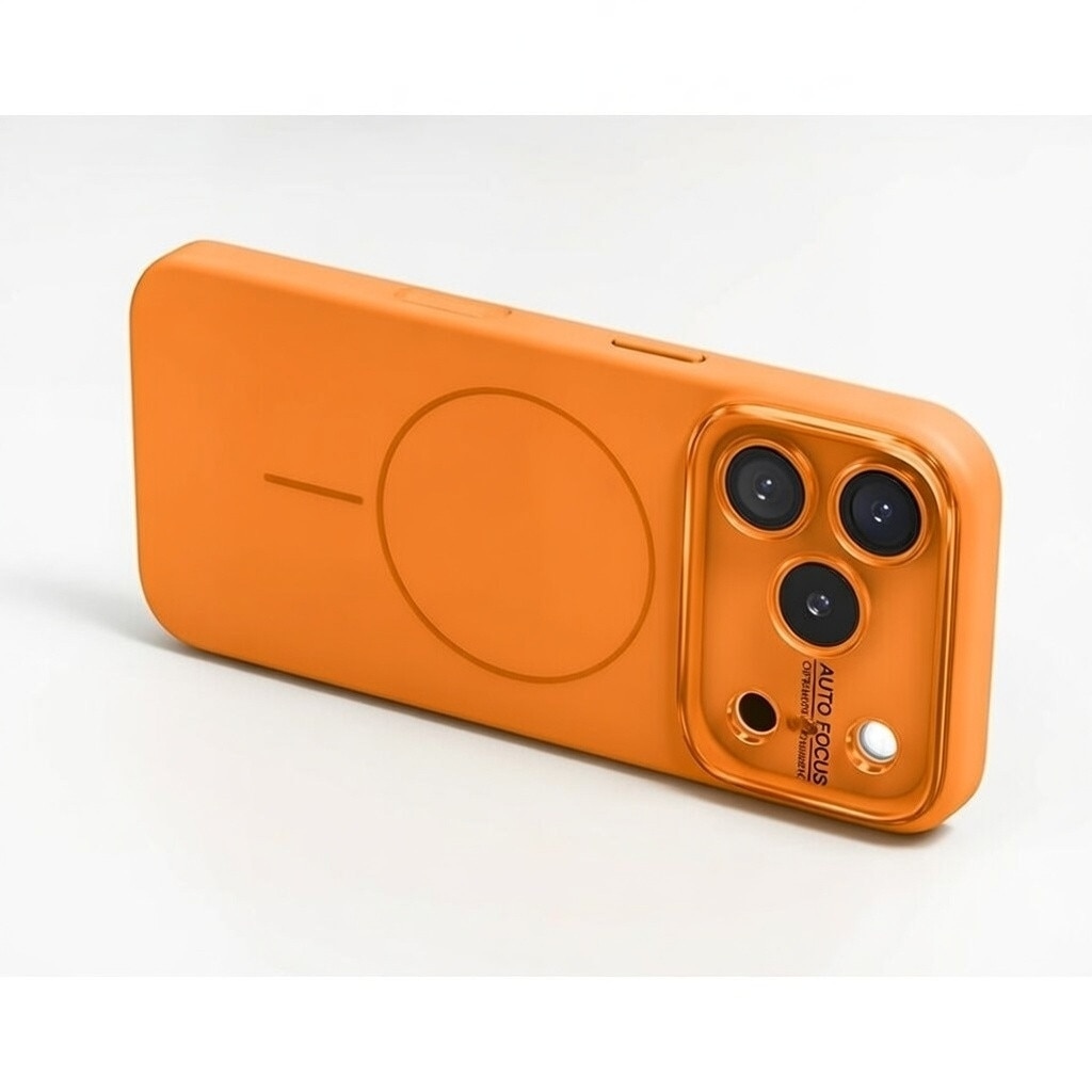 Husa pentru iPhone 17 Pro Max, Silicon Catifelat cu Interior din Microfibra, Compatibila cu MagSafe, Protectie Completa Camera, Portocaliu