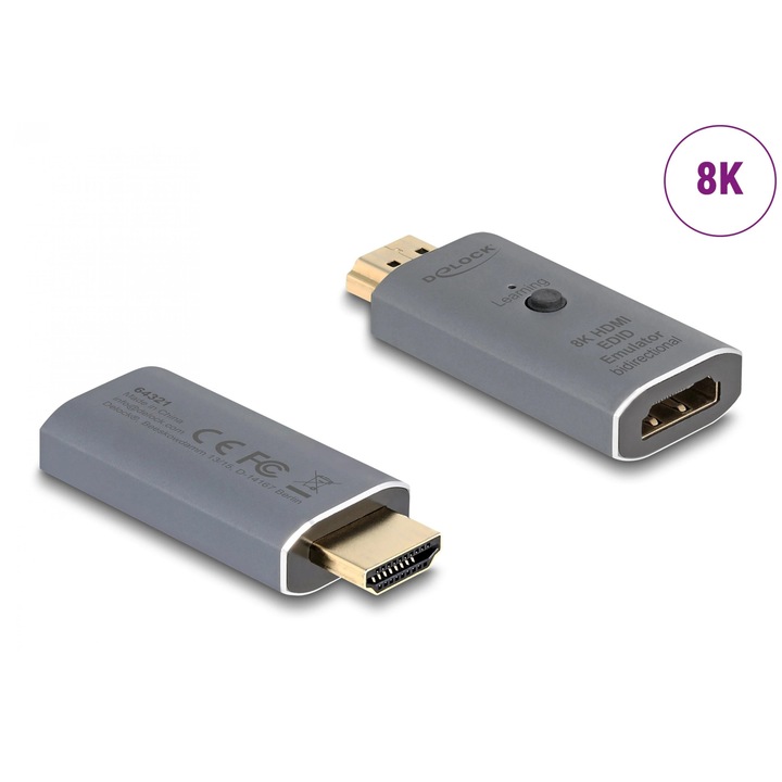 Emulator HDMI EDID Emulator 8K60Hz bidirectional, Delock 64321