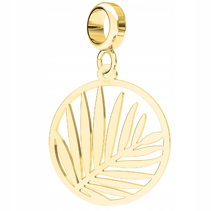 Pandantiv Larezo, model Liscie Palmy, argint 925, placat cu aur 585, 29x19mm, set complet cu certificat de calitate.