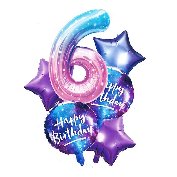 Fóliás léggömb díszítés bulikhoz, 6-os szám, 1 méteres méret, több színben
