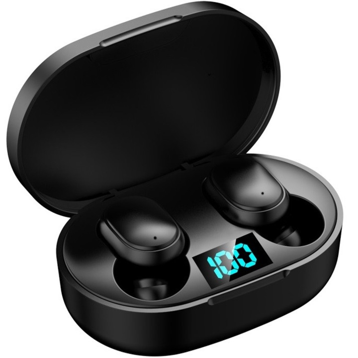 Casti wireless bluetooth E6S - Negru