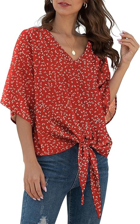 Bluza lejera pentru femei, Rosie din sifon, XL