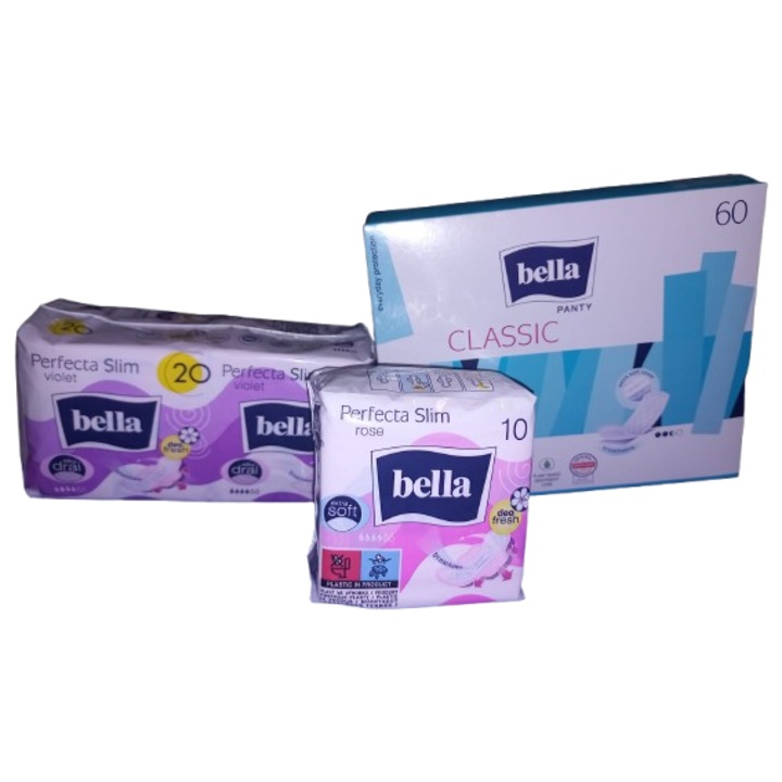 Set absorbante Bella, 90 buc, bumbac