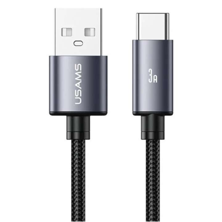 Usams u91 adatkábel, usb - type-c, 18w, gyorstöltő, 100cm, sötétszürke