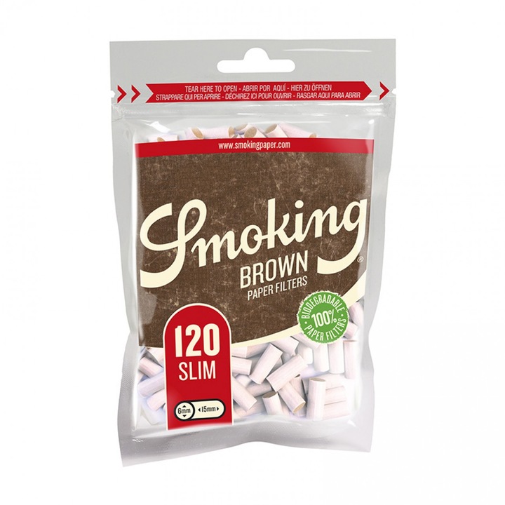 Filtre tigari Smoking Brown Slim 120