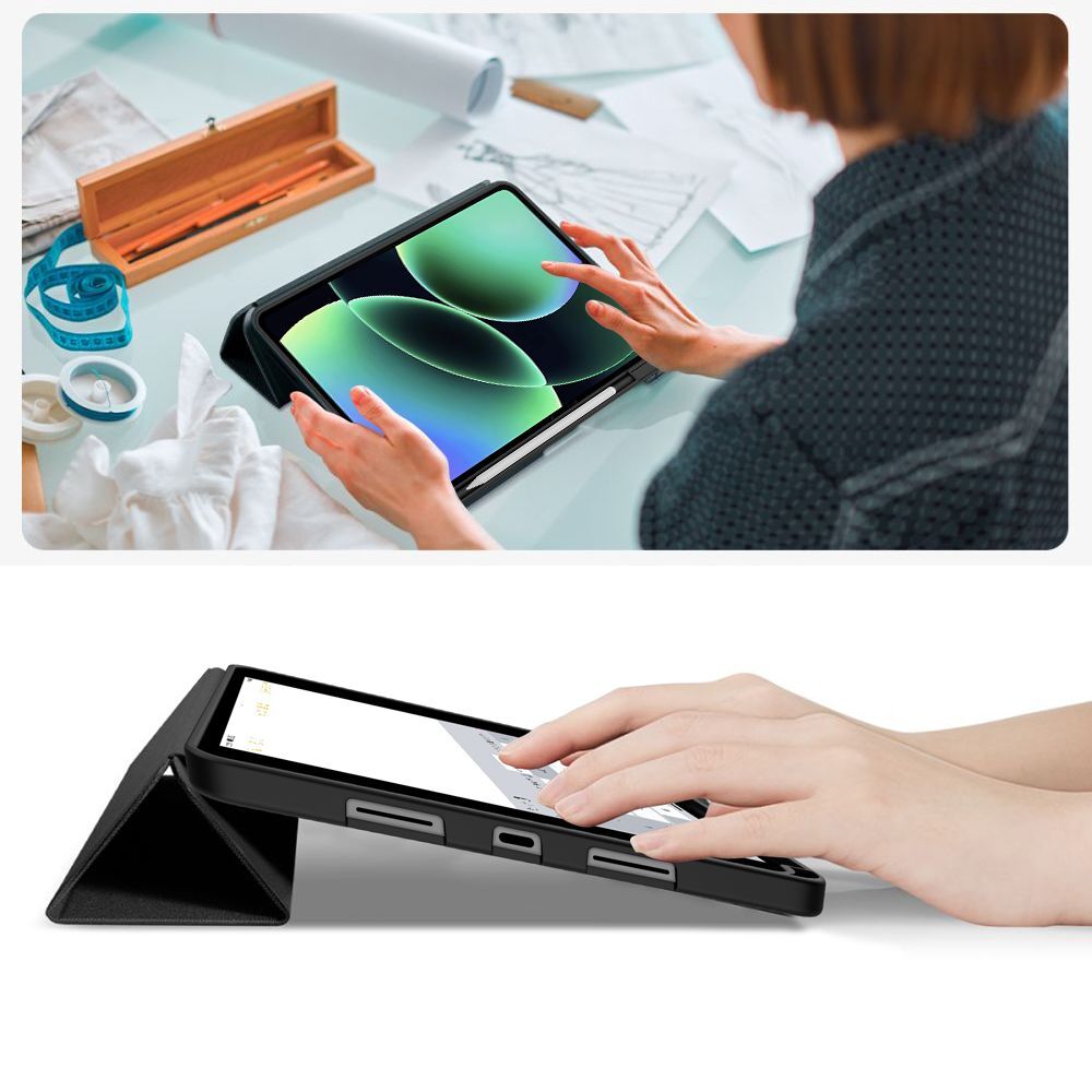 Husă tabletă compatibilă cu XIAOMI PAD 8 / PAD 8 PRO (11,2 inch) - husă inteligentă neagră pentru tabletă, cu suport pentru creion Graffistore