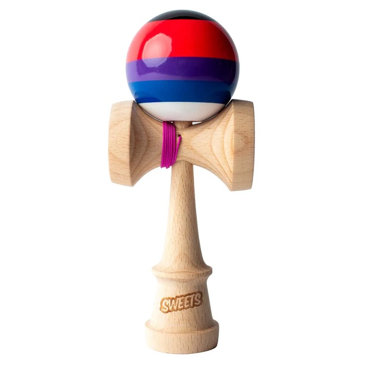 Kendama, Classic 5 Stripe Slushy, cupe mari, 80 cm, lemn
