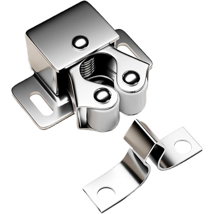 Zapah pentru usi dulap, Coolmango, set 10 buc, inchidere silentioasa, argintiu, 33x28x15mm