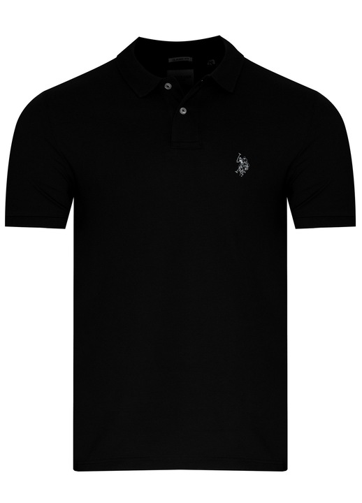 Tricou polo barbati, U.S. Polo Assn., negru, bumbac