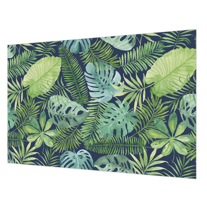 Tapéta Vlies Fali Dekoráció, Wallfluent, Trópusi levelek, Zöld, 104 x 70 cm, Nem Szőtt, Előszobába, Hálószobába, 010100060020000010793