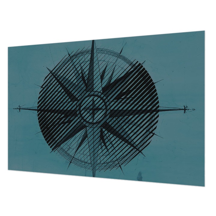 Dekor Tapéta, Wallfluent, Tengeri iránytű, Türkiz, 104 x 70 cm, Vlies, Előszobába, Hálószobába, 010100060020000284978