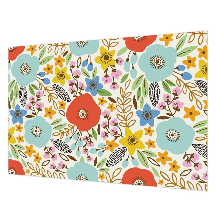 Dekor Tapéta, Wallfluent, Virágminta, Kék, 152 x 104 cm, Nem Szőtt, Stílusos, 010100060030000011032