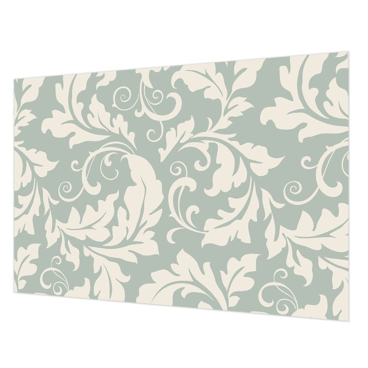 Dekor Tapéta, Wallfluent, Dekoratív levelek, Szürke, 152 x 104 cm, Vlies, Nappaliba, Szobába, 010100060030000012819