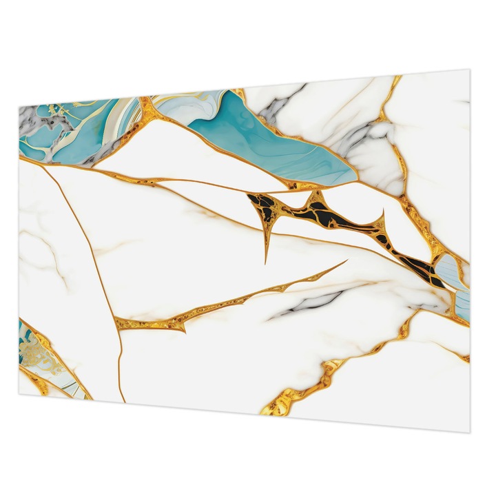 Dekor Tapéta, Wallfluent, A márvány eleganciája, Fehér, 152 x 104 cm, Vlies, Modern Tapétatekercs, 010100060030000282602