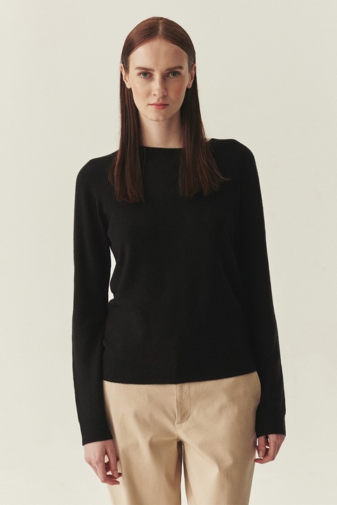 Tatuum, Pulover din lana cu terminatii striate, Negru