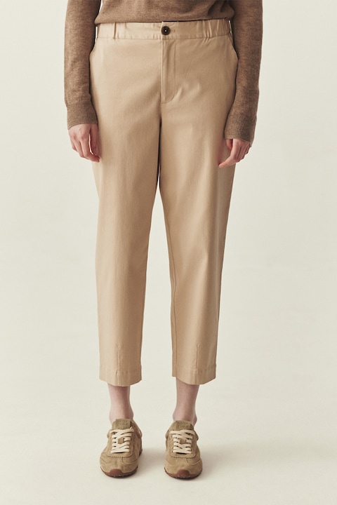 Tatuum, Pantaloni cu croiala dreapta si talie medie, Bej inchis